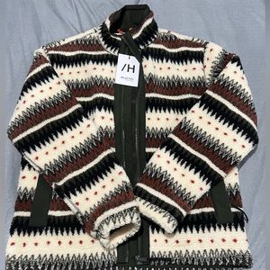 Men’s Selected Homme Heavyweight Fleece Jacket in Multiprint Size L